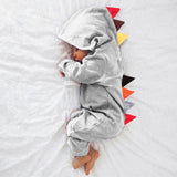 3D Dinosaur Costume Solid pink gray Rompers warm spring autumn cotton 2019 spring rompers Newborn Cotton tracksuit A1