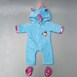 doll clothes for 43cm baby new born doll coat unicorn hoodie 17 inch 18 inch baby doll dress Christmas toys clothes