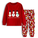 Christmas Children's Pajamas Set Girls Cotton New Years Sleepwear Set Long-sleeved Good Quality Print Cute Kids Pajamas Suit