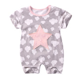 Baby Clothes Baby Rompers Toddler Baby Girl Short Sleeve Romper Star Cloud Moon Printed Jumpsuit Romper Baby Costumes