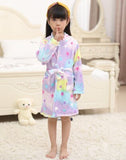 Cute Baby Bathrobes for Girls Pajamas Kids Rainbow Unicorn Pattern Hooded Beach Towel Boys Bath Robe Sleepwear Children Clothing
