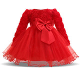 Princess Flower Girl Dress 2019 Winter Holiday Clothing Kids Baby Birthday Party Dresses For Girls Children Christmas Costume
