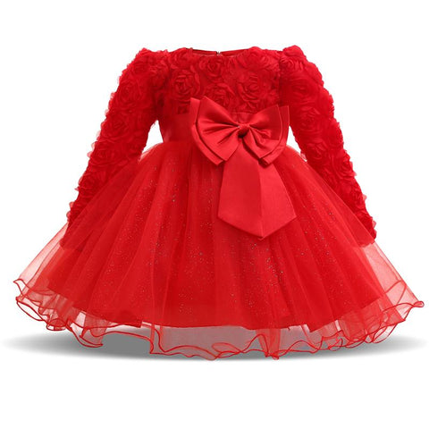 Princess Flower Girl Dress 2019 Winter Holiday Clothing Kids Baby Birthday Party Dresses For Girls Children Christmas Costume