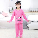 Kids Flannel Pajamas winter christmas pyjamas for children thick warm Long Sleeve Cute Sleepwear Set Girls Boys Casual home suit