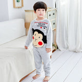 Kids Flannel Pajamas winter christmas pyjamas for children thick warm Long Sleeve Cute Sleepwear Set Girls Boys Casual home suit