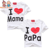 T Shirt I Love Papa Mama Children's Clothing T-shirt Children T-shirts for Girls Boys Tops Kids Boy