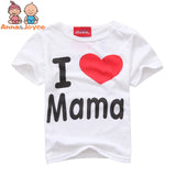 T Shirt I Love Papa Mama Children's Clothing T-shirt Children T-shirts for Girls Boys Tops Kids Boy