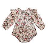 Sweet Toddler Baby Girls Floral Romper Playsuit Jumpsuit Long Sleeve Summer Cotton Clothes Outfits Baby Rompers