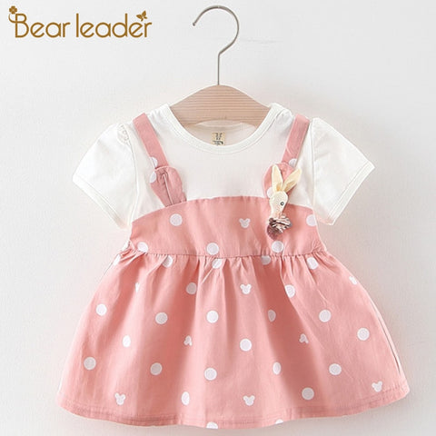 Bear Leader Baby Dresses 2019 Summer Girls Cotton Children Dress Polka Dot Princess Costume for Girls Fashion Baby Clothes