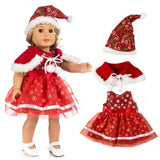 Doll Clothes For Born Baby Doll Christmas Santa Claus Dress 18 inch Girl Doll Christmas Dress Kids Girl gifts