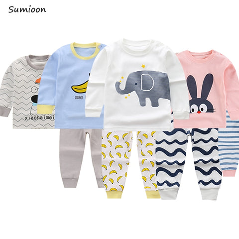 2019 Autumn Children Pajamas Animal Cartoon Sleepwear Kids Clothes Set Winter Pyjamas Kids Toddler Baby Sleepwear For Boys Girls