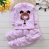 Autumn Pajamas For Children Long Sleeve Cotton Blend Pajamas Suit Cartoon Animal Clothing Set Baby Pyjamas Pijamas Set Sleepwear