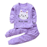 Autumn Pajamas For Children Long Sleeve Cotton Blend Pajamas Suit Cartoon Animal Clothing Set Baby Pyjamas Pijamas Set Sleepwear