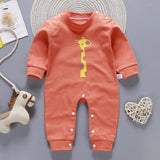 Newborn Baby Boys Girls Rompers Spring Summer Long Sleeve Cute Striped Cartoon Print Jumpsuit Toddler Playsuit Infant Clothing