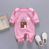 Newborn Baby Boys Girls Rompers Spring Summer Long Sleeve Cute Striped Cartoon Print Jumpsuit Toddler Playsuit Infant Clothing