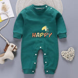 Newborn Baby Boys Girls Rompers Spring Summer Long Sleeve Cute Striped Cartoon Print Jumpsuit Toddler Playsuit Infant Clothing