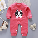 Newborn Baby Boys Girls Rompers Spring Summer Long Sleeve Cute Striped Cartoon Print Jumpsuit Toddler Playsuit Infant Clothing