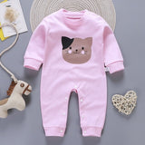 Newborn Baby Boys Girls Rompers Spring Summer Long Sleeve Cute Striped Cartoon Print Jumpsuit Toddler Playsuit Infant Clothing