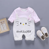 Newborn Baby Boys Girls Rompers Spring Summer Long Sleeve Cute Striped Cartoon Print Jumpsuit Toddler Playsuit Infant Clothing
