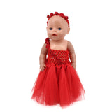 Wedding&Party Tube Top Dress+Boutonniere+Wreath Fit 18 Inch American&43 CM Baby Doll Clothes Accessories,Girl's,Generation,Gift