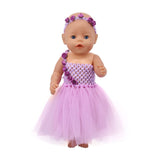 Wedding&Party Tube Top Dress+Boutonniere+Wreath Fit 18 Inch American&43 CM Baby Doll Clothes Accessories,Girl's,Generation,Gift