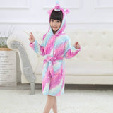 Children Towel Beach Baby Bath Robe Animal Rainbow Unicorn Hooded Bathrobes For Boys Girls Pyjamas Nightgown Kids Sleepwear Robe