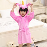 Children Towel Beach Baby Bath Robe Animal Rainbow Unicorn Hooded Bathrobes For Boys Girls Pyjamas Nightgown Kids Sleepwear Robe