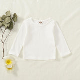 2019 Newborn Baby Girls Clothes Solid Ribbed Long Sleeve T-shirt Spring Autumn Cotton O-neck Tees Toddler Kids Boys Clothes