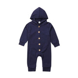 Winter Infant Baby Boy Girl Cotton Hooded Romper Jumpsuit Clothes Outfit