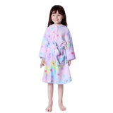 Children Bathrobe for Girls Kigurumi Unicorn Pyjamas Kids Colar Fleece Boys Bathrobes Nightgown Baby Sleepwear Hoodie Bath Robe