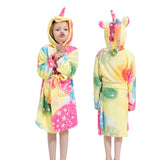 Children Bathrobe for Girls Kigurumi Unicorn Pyjamas Kids Colar Fleece Boys Bathrobes Nightgown Baby Sleepwear Hoodie Bath Robe
