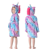 Children Bathrobe for Girls Kigurumi Unicorn Pyjamas Kids Colar Fleece Boys Bathrobes Nightgown Baby Sleepwear Hoodie Bath Robe