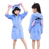 Children Bathrobe for Girls Kigurumi Unicorn Pyjamas Kids Colar Fleece Boys Bathrobes Nightgown Baby Sleepwear Hoodie Bath Robe