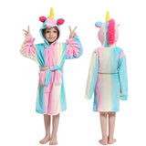 Children Bathrobe for Girls Kigurumi Unicorn Pyjamas Kids Colar Fleece Boys Bathrobes Nightgown Baby Sleepwear Hoodie Bath Robe