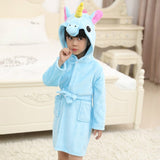 Children Bathrobe for Girls Kigurumi Unicorn Pyjamas Kids Colar Fleece Boys Bathrobes Nightgown Baby Sleepwear Hoodie Bath Robe