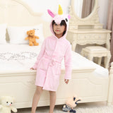 Children Bathrobe for Girls Kigurumi Unicorn Pyjamas Kids Colar Fleece Boys Bathrobes Nightgown Baby Sleepwear Hoodie Bath Robe