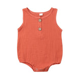 2019 Baby boy Girl  clothing white orange line cotton Button Romper Jumpsuit for Kid clothes toddler Children newborn