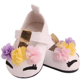 18 inch Girls doll dress Unicorn suit lace skirt with shoes American new born clothes Baby toys fit 43 cm baby dolls c179