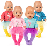 Colorful Bird Dress+leggings Clothes Wear fit for 43cm Baby  Doll Clothes