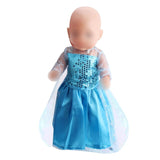 43 cm baby dolls clothes newborn Blue princess elsa gauze dress Baby toys skirt fit American 18 inch Girls doll f80