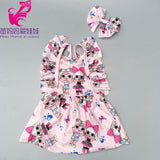 Babies new born Doll pink dress with bow for 18 inch doll sequin pink dress doll clothes