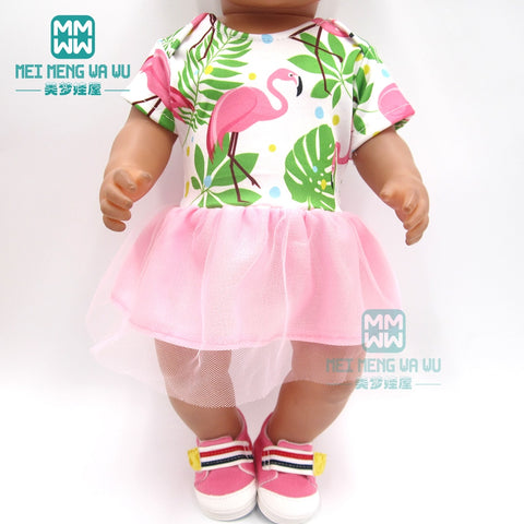 Doll clothes for 43 cm baby new born doll fashion Cartoon skirt girl dress