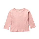 Fashion Baby Boy Girl T-Shirts Simple Knitted Clothes Long Sleeve Tops T-Shirt Blouse Newborn Infant Baby Clothing Shirt