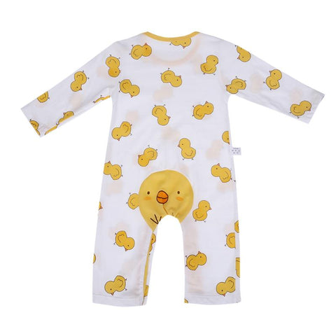 Newborn Baby Ropmer Cartoon Duck Pattern Cotton Cute Long Sleeve Sleepwear Comfortable Baby Boy Girl Clothes