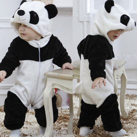 2019 Winter Baby Boys Girls Ropmers Kids Warm Panda Animal Pajamas Overall Toddler Thicken Sleepwear Clothes Baby Jumpsuit0-3Y