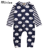 Newborn Baby Ropmer Cartoon cloud stripes Long Sleeve Baby Boy Girl Clothes 100% Cotton Sleepwear Baby Rompers