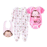High Quality Newborn Rompers Cotton 3pcs Set Jumpsuit For Baby Infant Boy Girl Christmas Birthday Gift Cute Baby Cartoon Costume