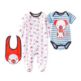 High Quality Newborn Rompers Cotton 3pcs Set Jumpsuit For Baby Infant Boy Girl Christmas Birthday Gift Cute Baby Cartoon Costume