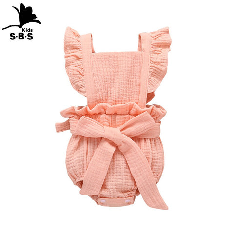 2019 Summer New Product Pure Color Baby Girl Ropmers for 12 month Baby Girls New Born Baby Climbing Garment Birthday Gift Baby