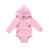 Baby Boys Girls Hoodie Bodysuit 2019 New Autumn Winter Long Sleeve Sweatshirt Sweater Hooded Plain Tops Jumpsuit Clothes